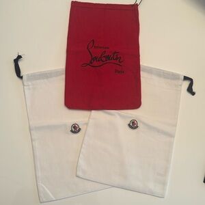 Christian Louboutin and Moncler 9”x14” Dusty Bags Combo